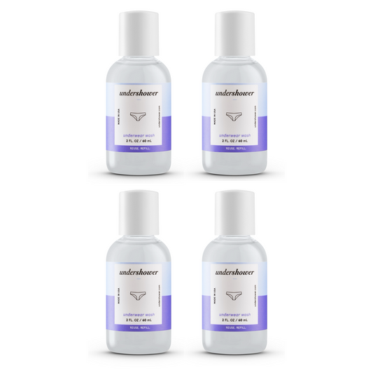 Underwear Detergent Bundle. Travel Size. 2 fl oz each. Pack of 4.