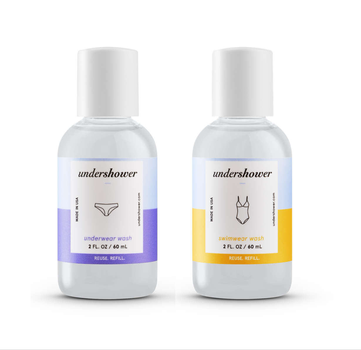 Underwear & Swimwear Detergent Bundle. Travel Size. 2 fl oz each. Pack of 4